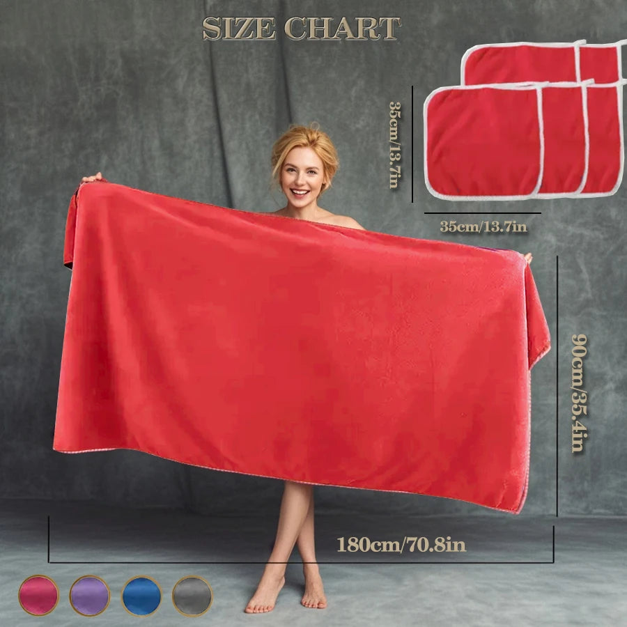 serviette de bain polaire corail séchage rapide antisable - vue 4 sur 7
