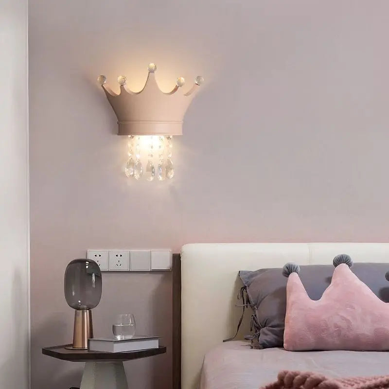 Lampe chevet suspension cristal luxe princesse décor murale - vue 4 sur 9