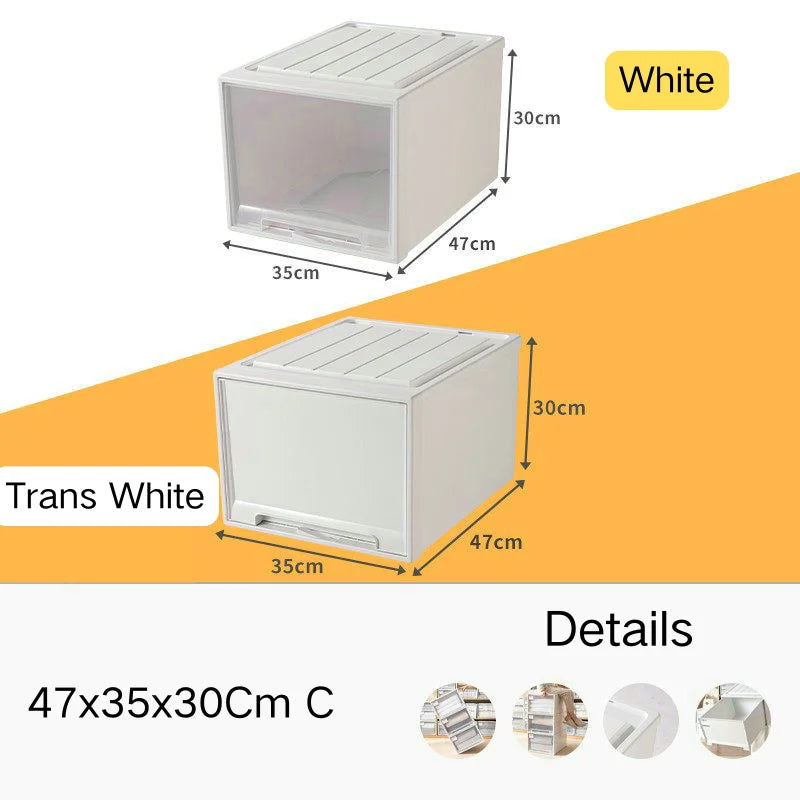 tiroirs empilables en plastique transparent pour rangement pratique - vue 13 sur 48