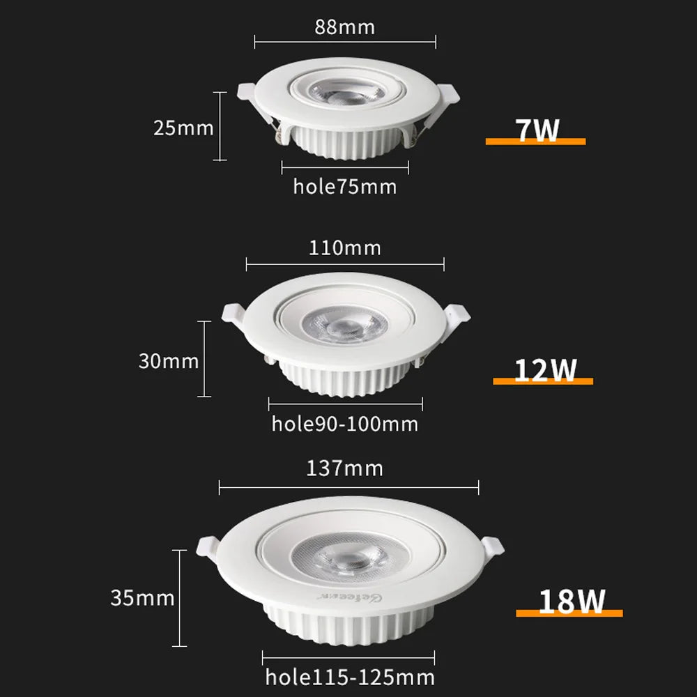 Spot lumineux LED encastrable rond pour salle de bain - vue 10 sur 9