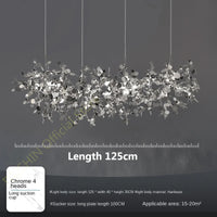 Lustre moderne en acier inoxydable feuille chromée nordique LED