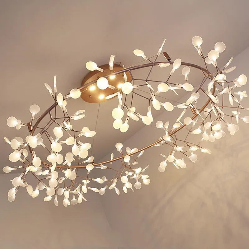 lustre led moderne avec branches rondes pour suspension - vue 6 sur 14
