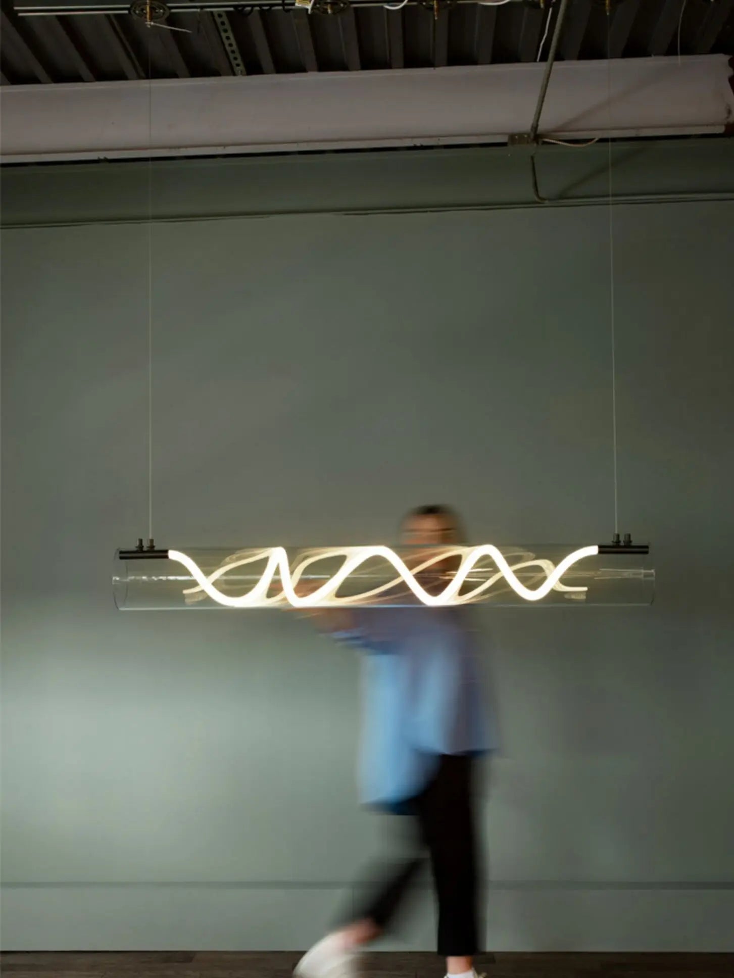 Italian designer art LED restaurant chandelier modern living room irregular long bar counter, dining table lighting fixtures - vue 3 sur 7