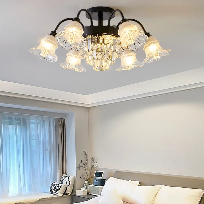 lustre rétro en cristal pour décoration intérieure élégante - vue 5 sur 18