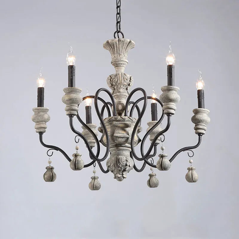 Style américain Rural rétro Style français lustre nostalgique salon chambre lampe fer Art Style européen lampes suspendues