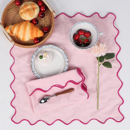 Serviette de table coton lin style rustique receptions