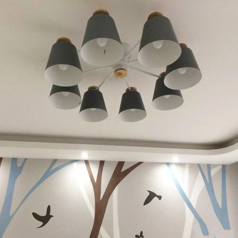 lumiere bois massif moderne e27 salon - vue 5 sur 30