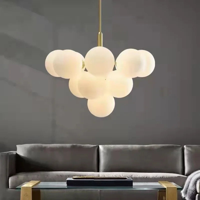 lustre led moderne en verre pour intérieur hôtel escaliers