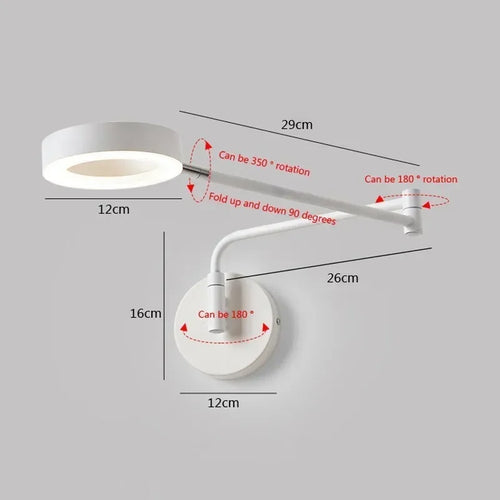 Applique murale pliante LED bois télescopique