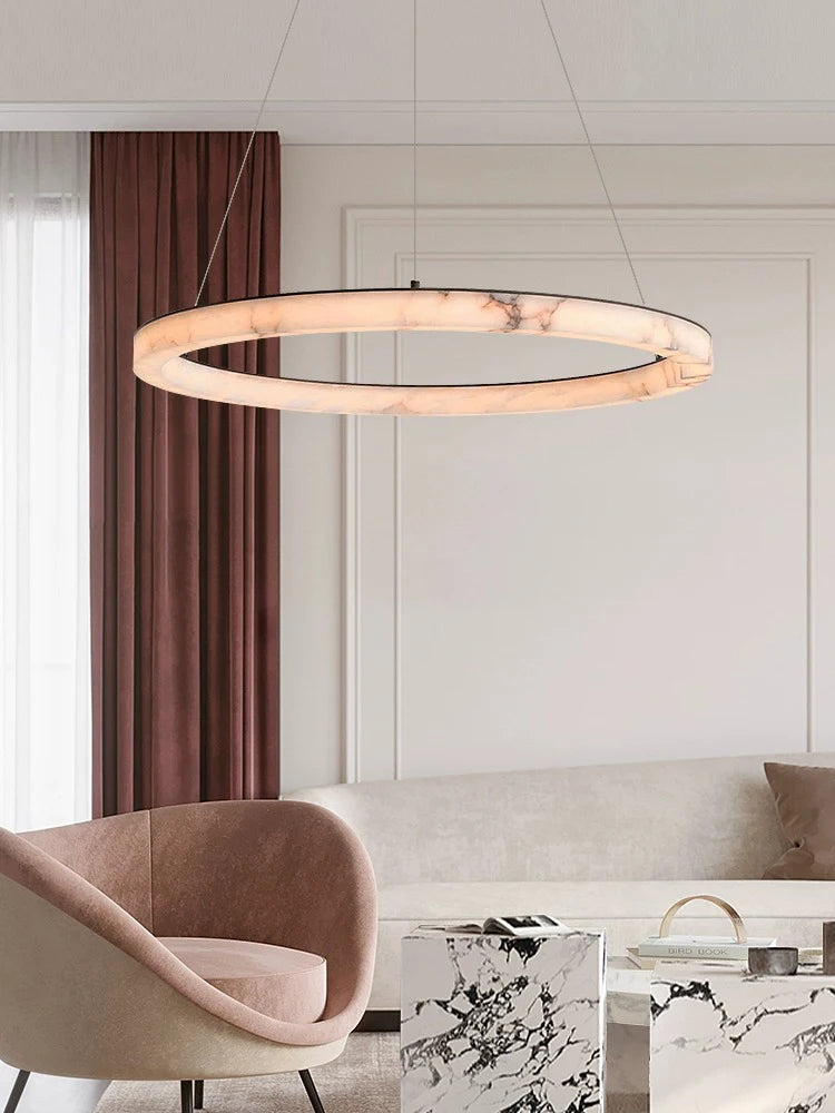 Suspension LED en marbre véritable - vue 4 sur 10
