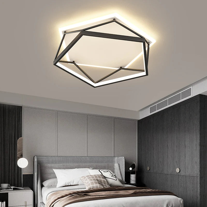 lampe de suspension led moderne carrée ronde industrielle - vue 2 sur 12