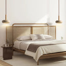Suspension LED en pierre et bois moderne chevet japonais