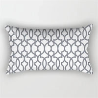 housse de coussin rectangulaire géométrique gris décoratif pour intérieur