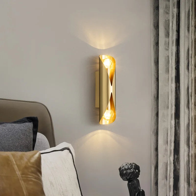 Applique murale led moderne de haute qualité en cuivre