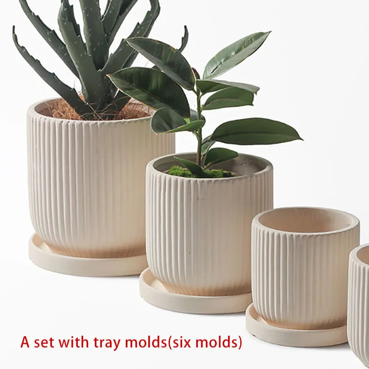 moule en silicone pour pot de fleurs créatif en ciment