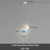 suspension créative pour enfants avec télécommande gradation étoile nuage lune