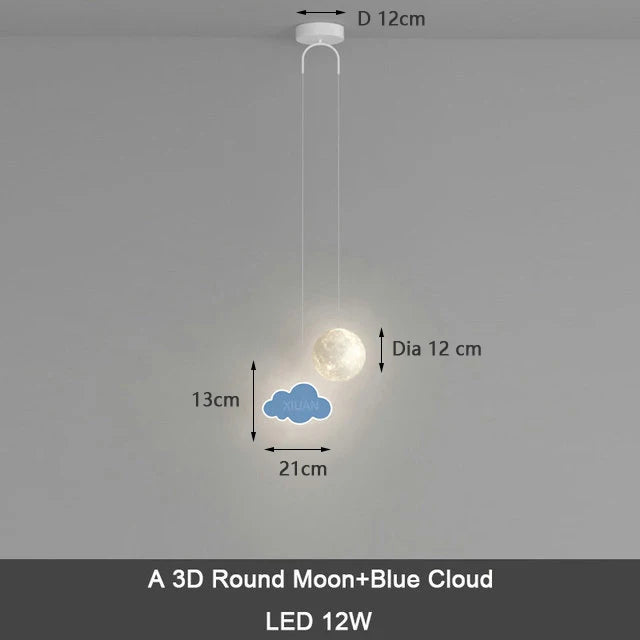 suspension créative pour enfants avec télécommande gradation étoile nuage lune
