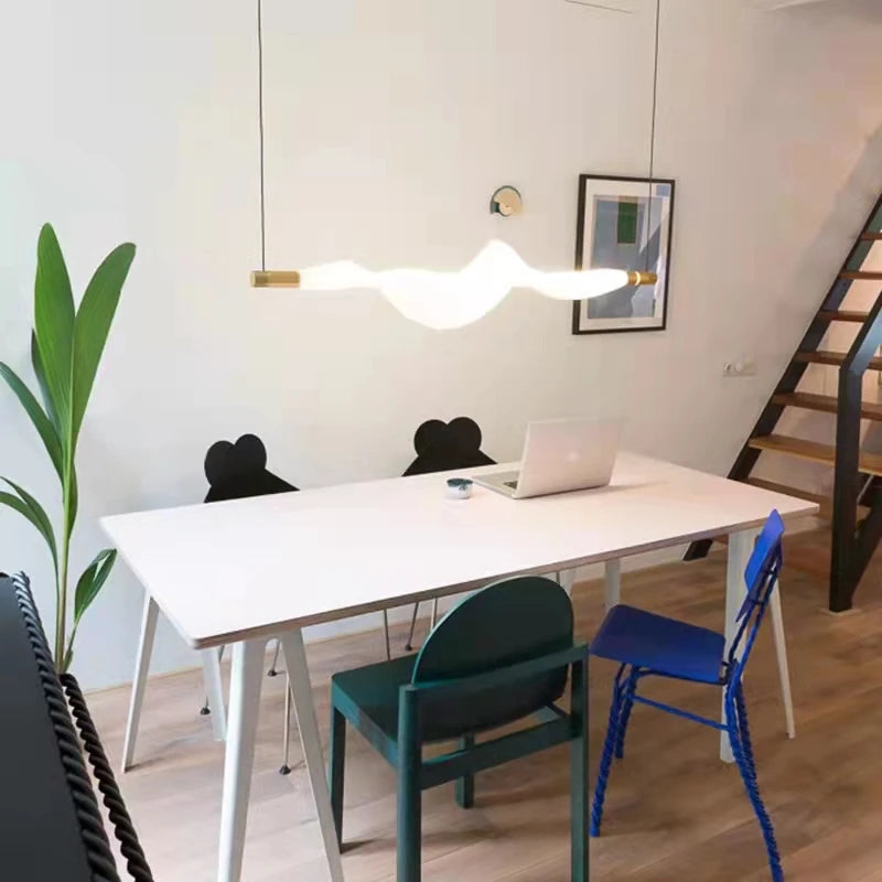 lustre led art déco avec cordon réglable luminaires suspendus - vue 5 sur 22