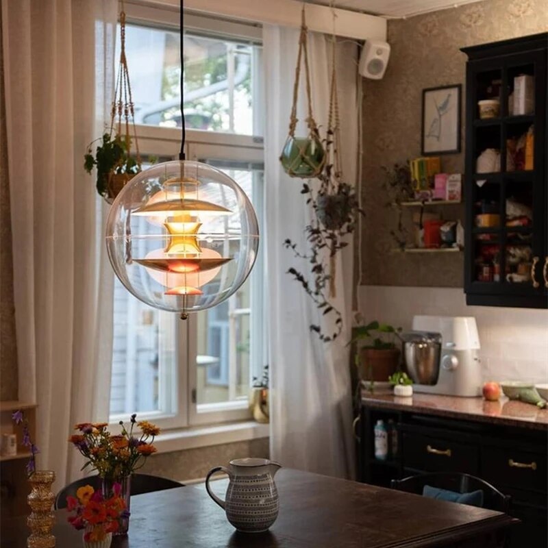 Design nordique en verre: Suspension Globe - vue 6 sur 9