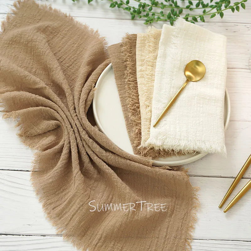 Serviette de table gaze de coton style rustique