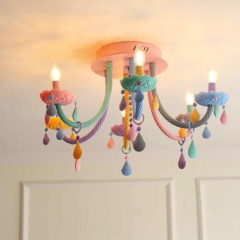 lustre arc-en-ciel en cristal design kawaii pour décoration chambre enfant - vue 6 sur 18