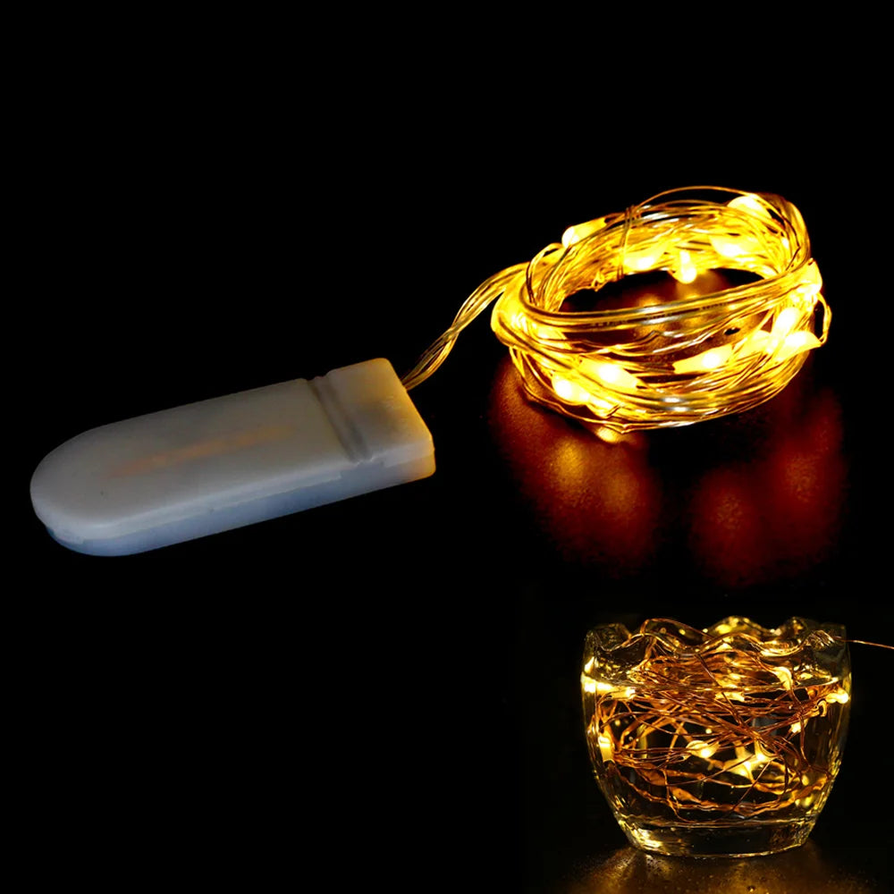 guirlande lumineuse led en fil de cuivre étanche à piles décorative - vue 3 sur 12