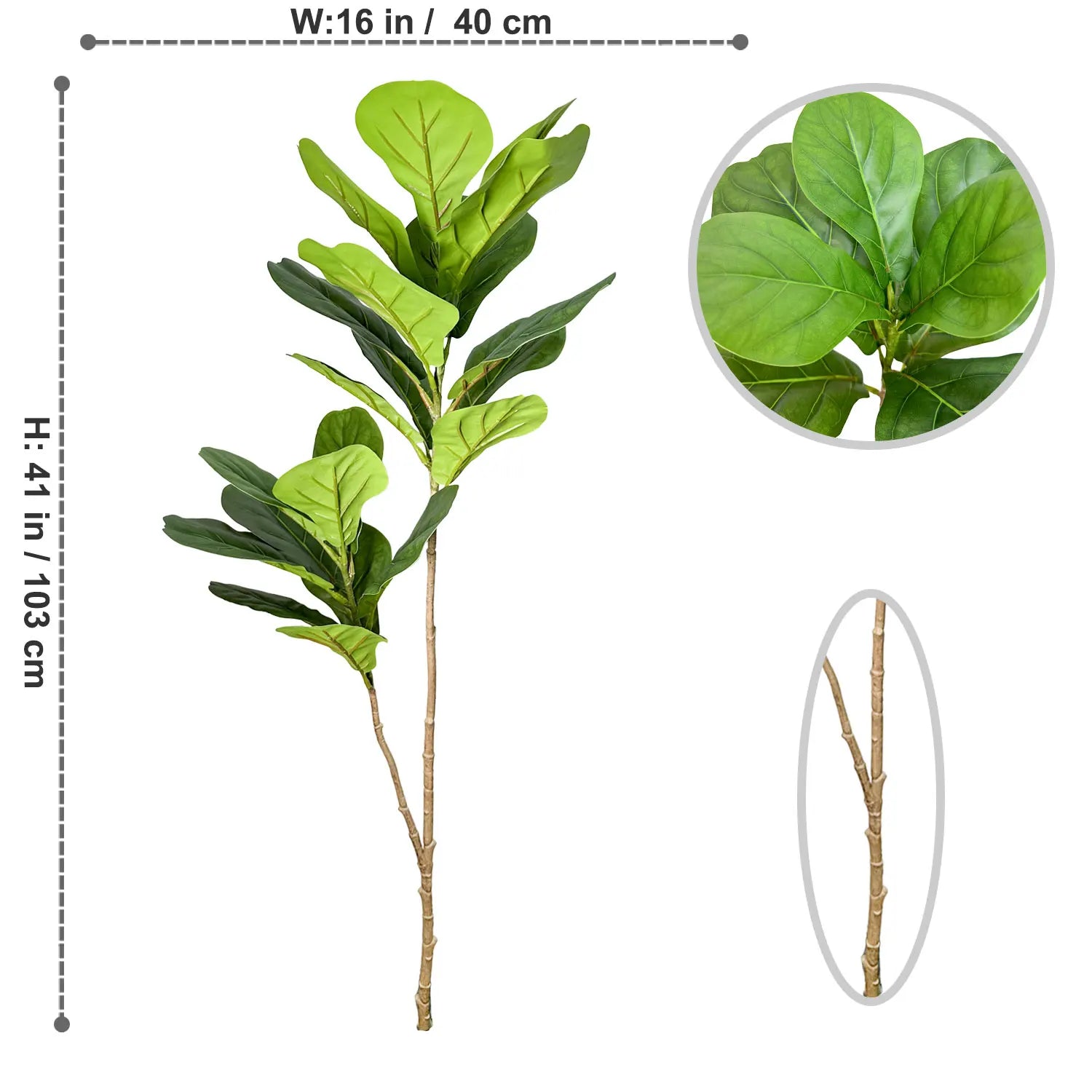 branches artificielles de ficus grandes feuilles pour décoration intérieure et extérieure - vue 13 sur 14