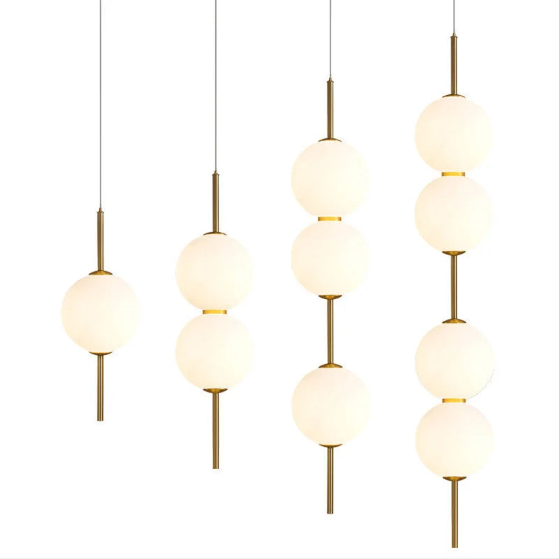 Boule de verre suspension pour chambre chevet lampe suspendue lustres de plafond éclairage moderne décoration entrée Luminaire Led