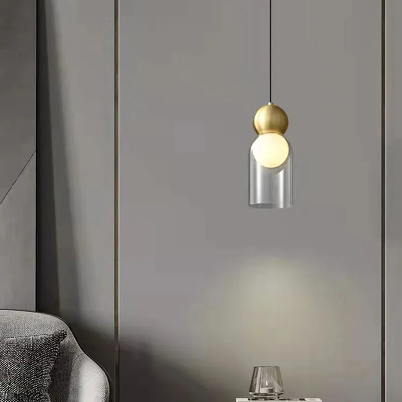 suspension moderne en verre transparent pour intérieur décoratif - vue 5 sur 10