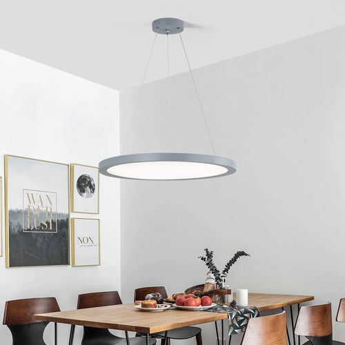 suspension led ronde dorée moderne