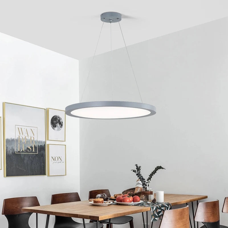 suspension led ronde dorée moderne - vue 4 sur 26