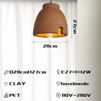 Nordique Wabi Sabi E27 Led lustres salle à manger lampes suspendues Lustre argile suspension lampe décor à la maison Loft luminaires suspendus