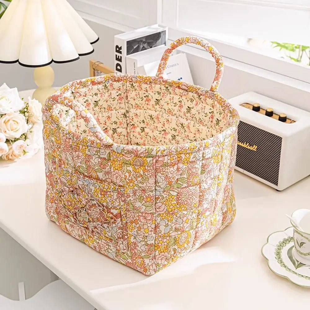 panier de rangement en tissu lavable style pastoral empilable multiusage - vue 4 sur 16