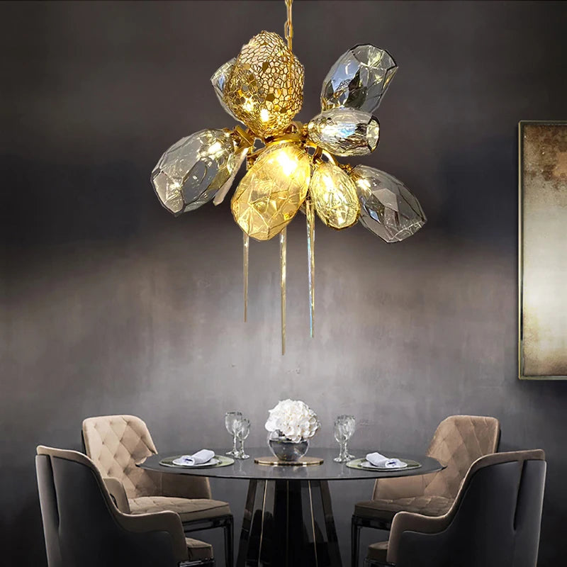 Lustre en verre post-modernes led de luxe - vue 5 sur 14