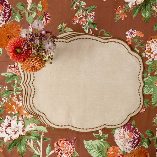 Serviette de table coton lin style naturel lot 4