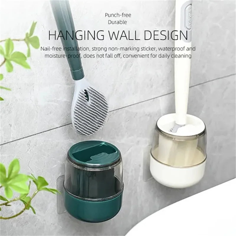 brosse de toilette à long manche avec support pour nettoyage efficace - vue 2 sur 8