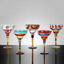 Verre cocktail creatif flamant motif rayures main