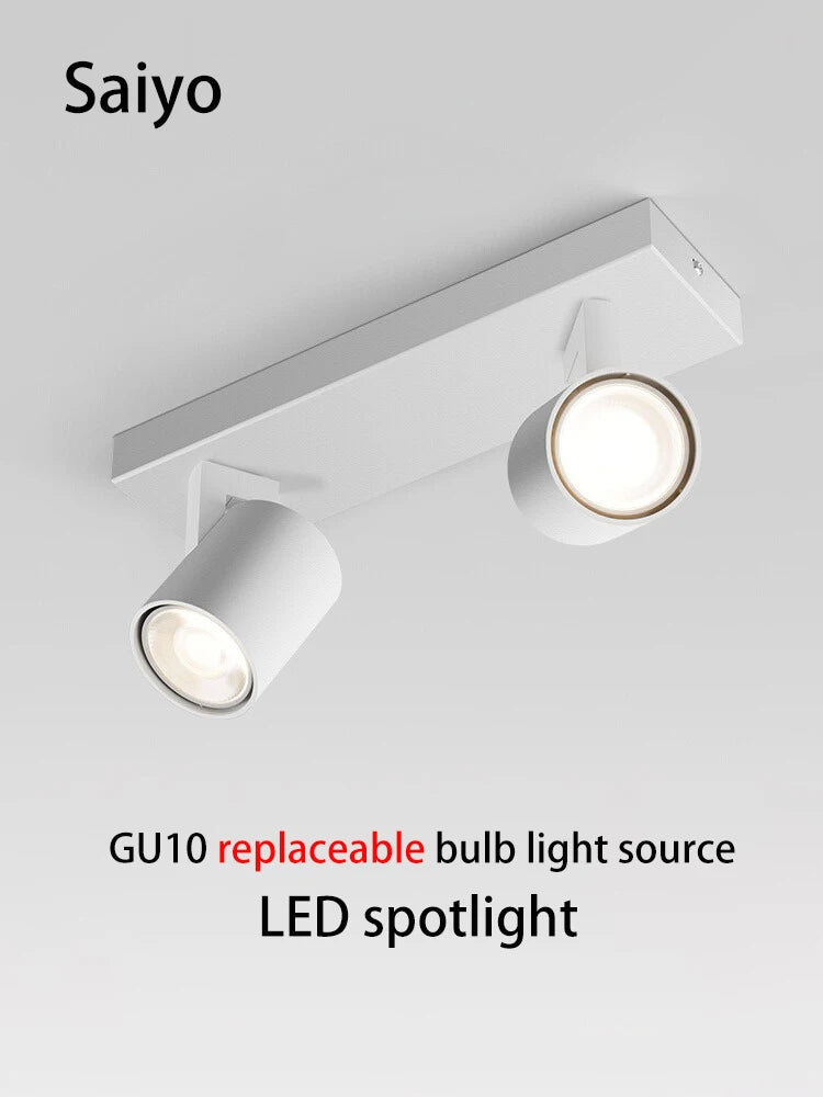 projecteur led gu10 montage surface angle réglable aluminium foco - vue 2 sur 11