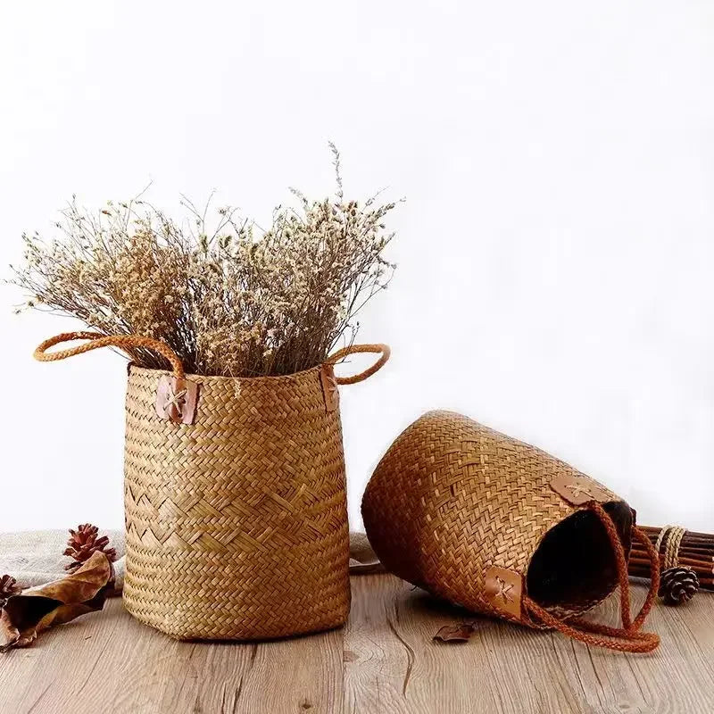 panier de rangement rotin tissé pour fleurs et cadeaux - vue 5 sur 8
