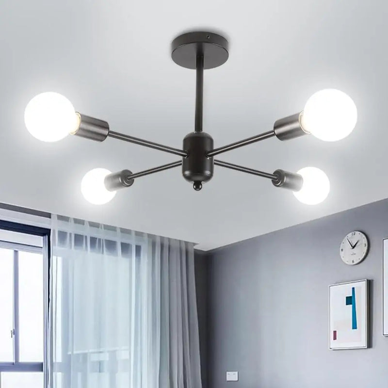 Moderne 4/6 têtes Plafonnier Rétro Plafond Lustre Lampe Industrielle Luminaria Lamparas pour Salon Plafonnier Éclairage