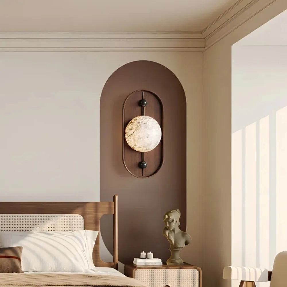 applique murale led design rétro en marbre pour décoration moderne - vue 5 sur 7