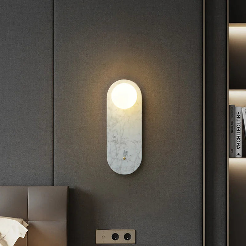 applique murale foyer luxe marbre blanc vert hôtel - vue 5 sur 8