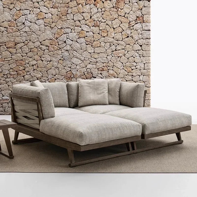 ensemble de canapés extérieurs en teck imperméable pour jardin et patio