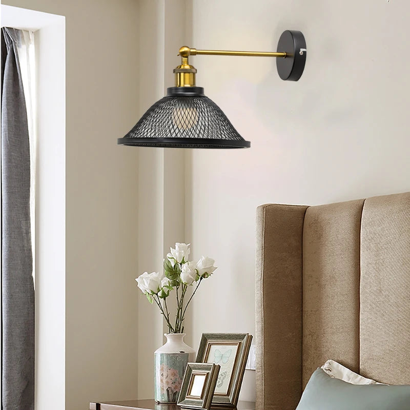 suspension Vintage rétro noir fer Net-Cage cuisine E27 LED pour chambre salon Restaurant - vue 9 sur 13