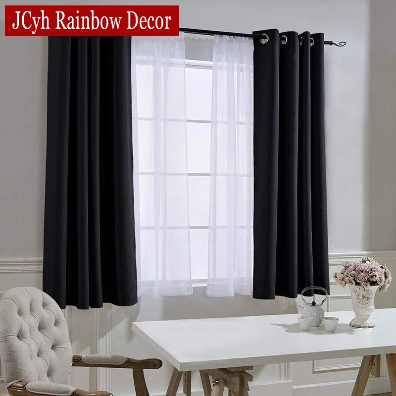 Rideau court occultant moderne pour cuisine salon chambre - vue 2 sur 11