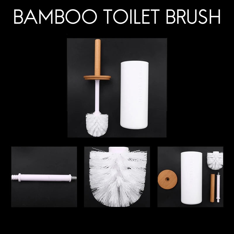ensemble brosse de toilette en bambou avec accessoires élégants - vue 6 sur 6
