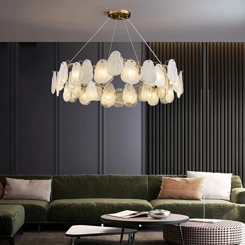 lustre suspendu en verre design nuage créatif moderne