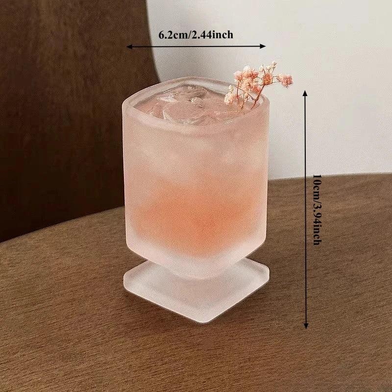 Verre carré dépoli style moderne pour boissons froides