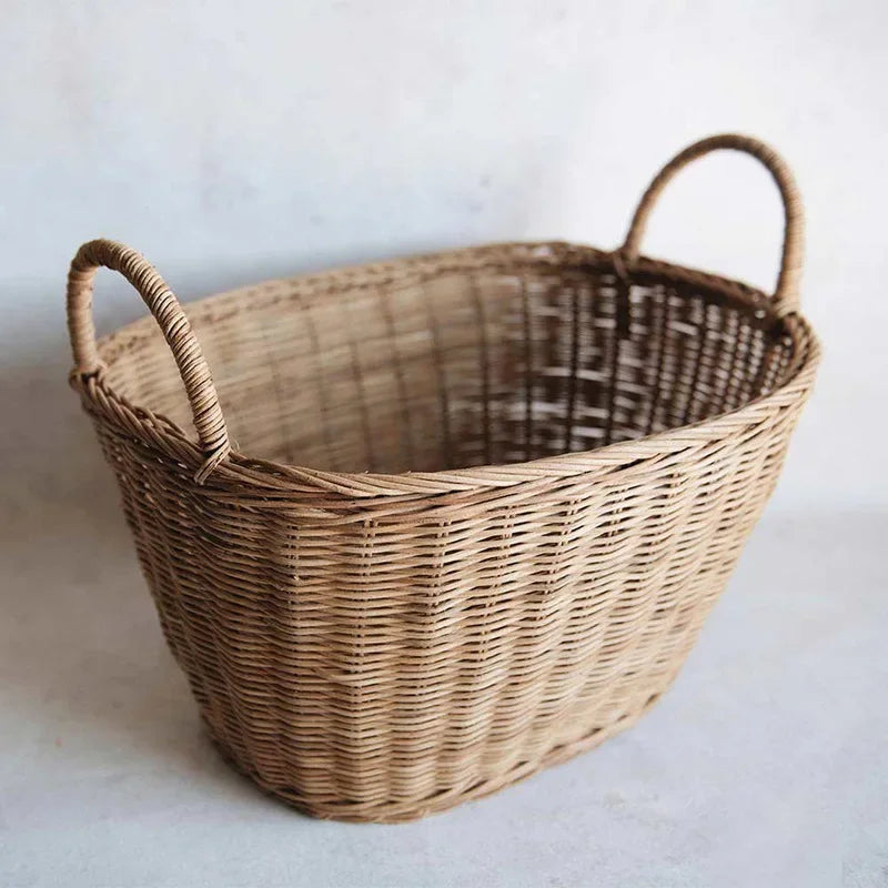 panier à linge en rotin naturel multifonction pour rangement et organisation - vue 5 sur 7
