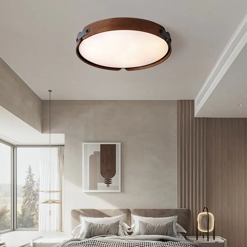 plafonnier moderne en bois avec télécommande pour décoration intérieure - vue 3 sur 12